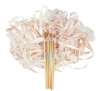 AYNKH 30 PCS Wedding Wands Magic Wands,Silk Wedding Sticks with Bells,Wedding Streamers,Romantic Silk Fairy Wand for Weddings,Parties,Holiday Parties, Birthdays,Christmas (Champagne)