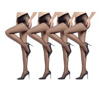 AYNKH 4 Paire 20 DEN Noir Collant Femme, Collants Chair Noir Nudité Transparent Ventre Plat Femme