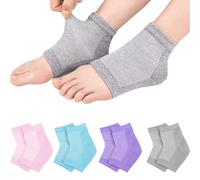 AYNKH 4 Paires de Chaussettes Hydratantes pour Talons, Design Sans orteils, Tailles Extra-Larges, Réparation des Talons Secs/Fendus, Douces & Aérées, Traitement de Soin des Pieds pour Peau Seche