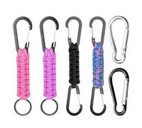 AYNKH 4 Pcs Nylon Corde tressée Porte - clés, Porte - clés avec Mousqueton et Porte - clés, Porte - clés de Lien avec D - Ring et o - Ring Crochet, adapté (avec 2 pièces Mousqueton)