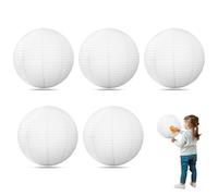 AYNKH 5 Pcs Lampshade Paper Lampshades for Ceiling Lights White Round Paper Lanterns 10cm White Lampshade for Wedding Decorations, Party Props Supplies