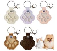 AYNKH 5PCS Porte-Clés Personnalisé avec Peluche de Chien, Souvenir de Votre Animal, Cadeau Commémoratif avec Pendentif en Cuir en Forme de Patte pour Chats et Chiens