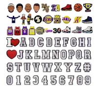 AYNKH 67 Pcs Charms de Basketball pour Crocs,Charms de Chaussures de Lettre NumériqueAlphabet ABC-Z Lettre,Charme Jibbitz pour Crocs,Charme Enfants Adultes,Bracelet Bracelet Sac Chaussures Décorations