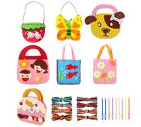 AYNKH 7 PCS Outils de Couture Filles de 5 à 8 Ans, Feutre de Tricot Amateur,Kit Couture Enfant, Couture Artisanale et Amusement de Couture,Carton en Trois Dimensions,Cadeaux Créatifs Maternelle(A)