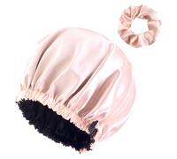 AYNKH Bonnet à Cheveux en Soie Double épaisseur pour Cheveux Courts, bouclés ou Longs, Ajustable, antidérapant, avec élastique Ba