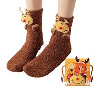 AYNKH Cadeaux de Noël pour les femmes hommes, drôle mousseux antidérapant tricoté jumper chaussettes ménagères, chaussettes chaudes pour l'hiver, Fête Nouvel An fournitures de fête à la maison