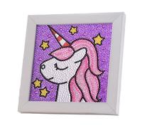 AYNKH Diamond Enfants Painting,Unicorn Diamond Painting Stitch Enfants,Decoration Anniversaire Stitch,Unicorn with Canvas Creative Birthday Hallowen Christmas Presents Toy for 5-12 Girl Home Decorate
