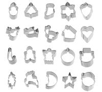 AYNKH Ensemble de 20 coupe-biscuits en acier inoxydable, Noël à la maison de vacances, mignons moules pour les biscuits, les décorations de gâteaux, cadeau pour les amis de la famille