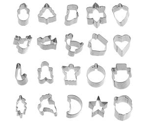 AYNKH Ensemble de 20 coupe-biscuits en acier inoxydable, Noël à la maison de vacances, mignons moules pour les biscuits, les décorations de gâteaux, cadeau pour les amis de la famille