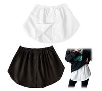 AYNKH Femmes Filles Ensemble de 2 Chemises Extensions empilables réglables Faux Top Demi - Long Fendu Ourlet Wild Mini Jupe Jupe inférieure