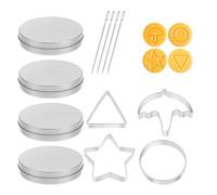 AYNKH Lot de 12 Outils Pour Bonbons Sucre Coréens, Emporte-Pièces en Acier Inoxydable Pour Moule Biscuits, Moules à Sucre en Forme de Parapluie Triangle Étoile Rond Pour la les jeux de Biscuits