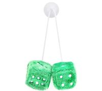 AYNKH Lot de 2 dés moelleux de 6 cm à suspendre au miroir de voiture - Décoration de sapin de Noël - Pendentif d'intérieur moelleux - Pour couple de voitures - Pour décoration intérieure (vert)