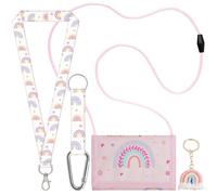 AYNKH Pochette Tour de Cou Arc-en-Ciel pour Enfants, Lanière de Cou et Porte-clés, Portefeuille et Porte-Monnaie pour Enfants, Cadeau Portefeuilles Élégant