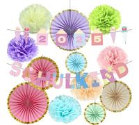 AYNKH Schulanfang Deko,13 StüCk Set,Deko Einschulung MäDchen2025,Colour Pompons Deko Set,RüCkkehr Zur Schule