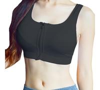 AYNKH Soutien-gorge de sport pour femme à haut impact avec fermeture éclair sur le devant et confortable post-chirurgie, haut court sans fil, sans couture, rembourré dans le dos, vêtements de sport