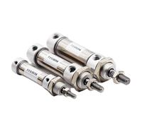 AYNRJKKX Mini vérin pneumatique MA16 mm, Course 10/15/20/25/30/40/50/60/75 mm, extrémité Ronde, Acier Inoxydable, Double Effet, 1 pièce(Stroke 30mm)