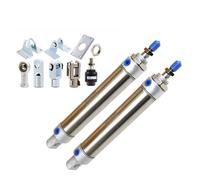 AYNRJKKX Vérin pneumatique MA25, alésage 25 mm, Course 25-500 mm, Petit Piston en Acier Inoxydable, Double Action, Mini-cylindres et U, 1 pièce(MA25x500-CA-S)