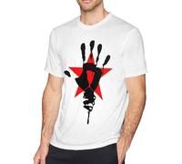 Ayobox Mano Negra Shirt Men Casual Fashion Novelty Short Sleeve Crewneck Tee Tops White Manches Courtes(Small)