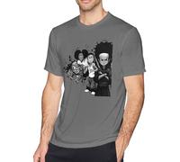Ayobox The Boondocks Character Cast Fighting Collage Shirt Men Casual Fashion Novelty Short Sleeve Crewneck Cotton Tee Tops Deep Heather Small Manches Courtes(3X-Large)