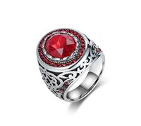 Ayoiow Bague Fiançailles Couple Homme, Pierres Précieuses Vintage Bague Breloque Acier Inoxydable Pas De Pierre Précieuse, Taille 57-70