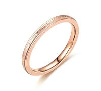 Ayoiow Chevalière Femme Acier Inoxydable,Bague Fiançailles Femme Or Rose 2MM Fini Mat Infime Bande Bague Anneau