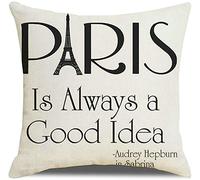 Ayoiow Federa Cuscino Rettangolare, 40X40cmfedere Cuscini Divano Moderni Paris is Always A Good Idea Tour Eiffel