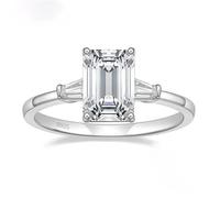 Ayoiow Grosses Bagues Argent, Bague Argent Large Trois Pierres Zircone Cubique, Taille 56