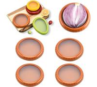 Ayolofei 4PCS Boîtes de Rangement pour Fruits et Légumes, Réutilisables Boite Fraicheur Frigo en Silicone avec Couvercle pour Foronion, Citron, Avocat, Tomate, Légumes