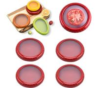 Ayolofei 4PCS Boîtes de Rangement pour Fruits et Légumes, Réutilisables Boite Fraicheur Frigo en Silicone avec Couvercle pour Foronion, Citron, Avocat, Tomate, Légumes