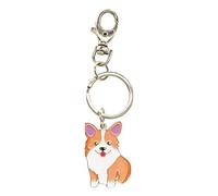 AYOMI Porte-clés en forme de chien Welsh Corgi - Porte-clés Corgi - Breloque de sac - Médaille pour chien - Cadeaux pour les amoureux des chiens, Argenté., taille unique