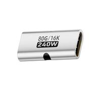 AYPOHU Aluminum USB C Female to Female Extender Data Transfer 16K 60HZ Video Cable 80Gbps Data Transfer Converter for Phone Type C Adapter