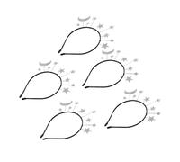 AYPOHU Lot de 5 serre-têtes en forme d'étoile et de lune pour fête d'anniversaire - Accessoires de cheveux argentés pour femmes et filles