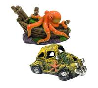 AYPOHU Lot de cachettes artificielles sous-marines pour aquarium - Décoration en résine pour aquarium - Décoration pour terrarium