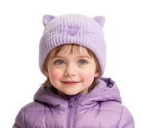 AYPOW Bébé Filles Garcons Bonnet avec Mignon Chat Oreilles pour 0-36 Mois,Enfant Doux Chaud Coupe-Vent Tricoté Hiver Chapeau, Élastique Cache-Oreilles Casquettes pour Activités en Plein Air