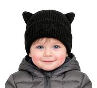 AYPOW Bébé Filles Garcons Bonnet avec Mignon Chat Oreilles pour 0-36 Mois,Enfant Doux Chaud Coupe-Vent Tricoté Hiver Chapeau, Élastique Cache-Oreilles Casquettes pour Activités en Plein Air