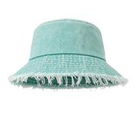 AYPOW Bob Seau Chapeau Mode Bords Effilochés Femmes, Chapeaux de Soleil d'Été en Denim Coton Lavé Doux, Léger Pliable Respirant Anti UV Extérieur, Chapeau de Pêcheur Boonie Bucket Hat pour Adolescente