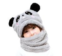 AYPOW Bonnet Cagoule en Polaire Thermique Enfants 1-8 Ans, Chapeau Animal Original Multifonction Coupe en Polaire Chapeaux et Écharpe pour Garçons Filles Tout-Petits Activités en Plein Air