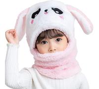 AYPOW Bonnet Cagoule en Polaire Thermique Enfants 1-8 Ans, Chapeau Animal Original Multifonction Coupe en Polaire Chapeaux et Écharpe pour Garçons Filles Tout-Petits Activités en Plein Air