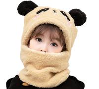 AYPOW Bonnet Cagoule en Polaire Thermique Enfants 1-8 Ans, Chapeau Animal Original Multifonction Coupe en Polaire Chapeaux et Écharpe pour Garçons Filles Tout-Petits Activités en Plein Air