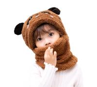 AYPOW Bonnet Cagoule en Polaire Thermique Enfants 1-8 Ans, Chapeau Animal Original Multifonction Coupe en Polaire Chapeaux et Écharpe pour Garçons Filles Tout-Petits Activités en Plein Air