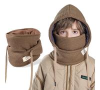 AYPOW Cagoule d'hiver Thermique pour Enfants 4-10Ans, Multifonction Coupe-Vent Masque de Ski, Bonnet Tricoté Doublure Polaire Chaude Casquette Cache-Cou Tour de Cou écharpe Garçons Filles Plein Air