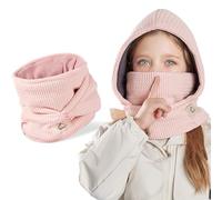 AYPOW Cagoule d'hiver Thermique pour Enfants 4-10Ans, Multifonction Coupe-Vent Masque de Ski, Bonnet Tricoté Doublure Polaire Chaude Casquette Cache-Cou Tour de Cou écharpe Garçons Filles Plein Air