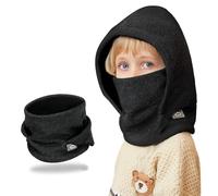 AYPOW Cagoule d'hiver Thermique pour Enfants 4-10Ans, Multifonction Coupe-Vent Réglable Masque de Ski, Bonnet Tricoté Polaire Chaude, Casquette Cache-Cou Tour de Cou écharpe Garçons Filles Plein Air