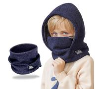 AYPOW Cagoule d'hiver Thermique pour Enfants 4-10Ans, Multifonction Coupe-Vent Réglable Masque de Ski, Bonnet Tricoté Polaire Chaude, Casquette Cache-Cou Tour de Cou écharpe Garçons Filles Plein Air