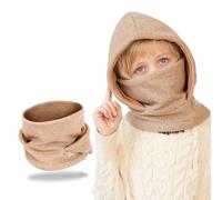 AYPOW Cagoule d'hiver Thermique pour Enfants 4-10Ans, Multifonction Coupe-Vent Réglable Masque de Ski, Bonnet Tricoté Polaire Chaude, Casquette Cache-Cou Tour de Cou écharpe Garçons Filles Plein Air