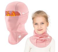 AYPOW Cagoule d'Hiver Thermique pour Enfants 4-12Ans, Coupe-Vent Masque de Ski Balaclava Cyclisme, Casquette Bonnet Chapeau Cache-Cou en Polaire Tour de Cou écharpe pour Garçons Filles Plein Air