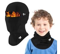 AYPOW Cagoule d'Hiver Thermique pour Enfants 4-12Ans, Coupe-Vent Masque de Ski Balaclava Cyclisme, Casquette Bonnet Chapeau Cache-Cou en Polaire Tour de Cou écharpe pour Garçons Filles Plein Air