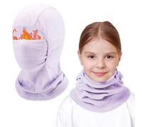 AYPOW Cagoule d'hiver Thermique pour Enfants 4-13 Ans, Multifonction Coupe-Vent Masque de Ski Bonnet de Cyclisme avec Cache-Cou, Casquette Chapeau pour Garçons et Filles Sports d'hiver en Plein Air