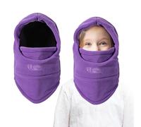 AYPOW Cagoule d'hiver Thermique pour Enfants 4-9 Ans, Multifonction Coupe-Vent Réglable Masque de Ski, Bonnet en Polaire Chaude, Casquette Cache-Cou Tour de Cou écharpe pour Garçons Filles Plein Air