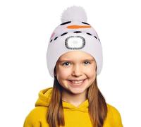 AYPOW Enfants LED Bonnet Chapeau Lumineux, Casquette de Lampe Frontale LED Rechargeable par USB, Chapeaux éclairée en Tricot Chaud d'hiver, Gradable Amovible, Cadeaux de Noël pour Garçons et Filles